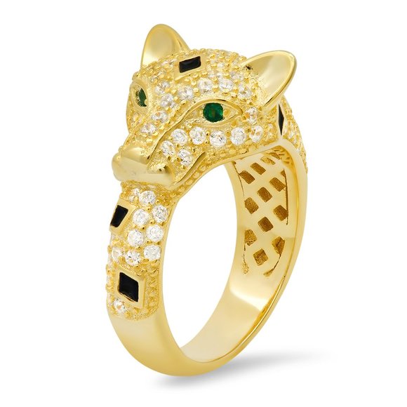 Gold Diamond Panther Ring - sizes 6-10 available! - Picture 1 of 4